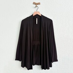Black Open Front Cardigan for Women